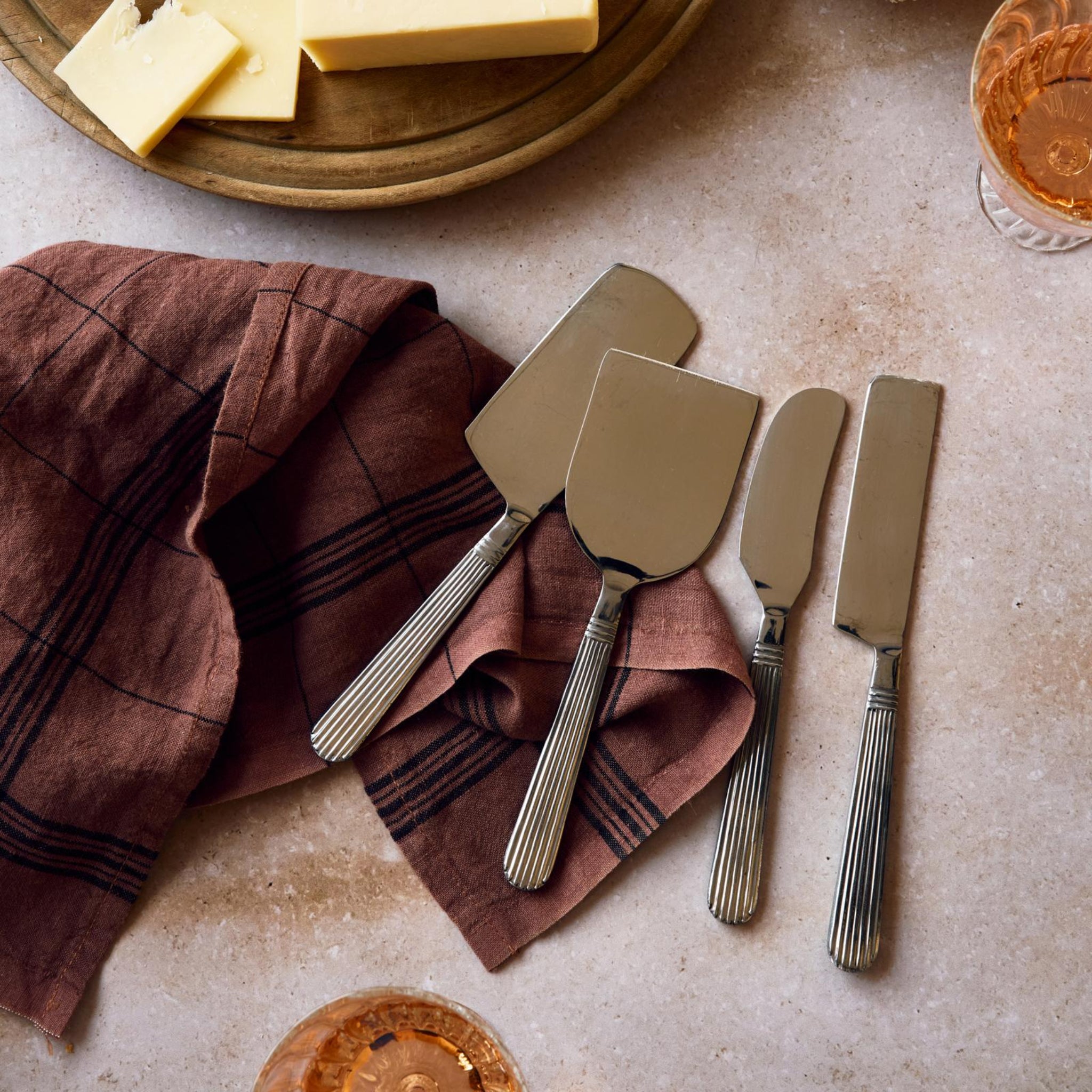 Athenian Cheese Knives | Silver Mirror