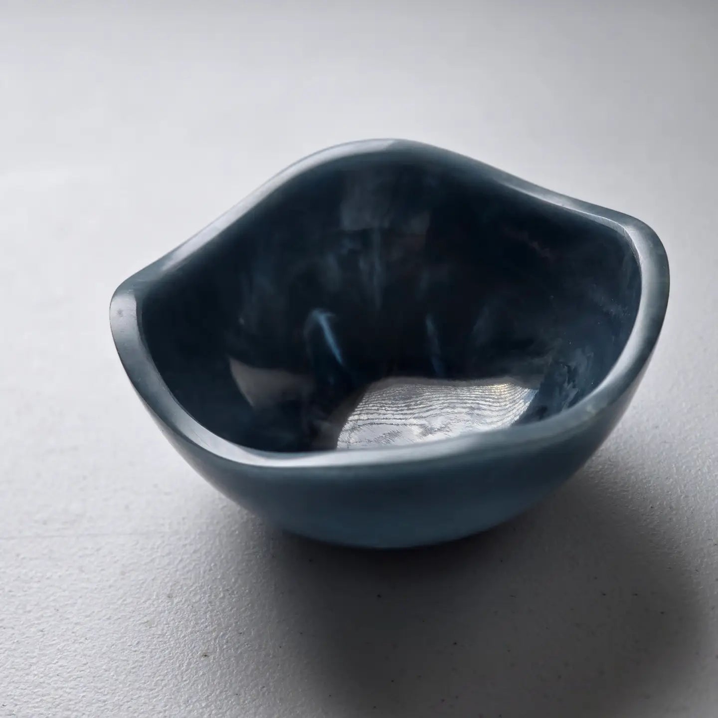 Hand Poured Resin Small Bowl - Glossy Finish in Indigo