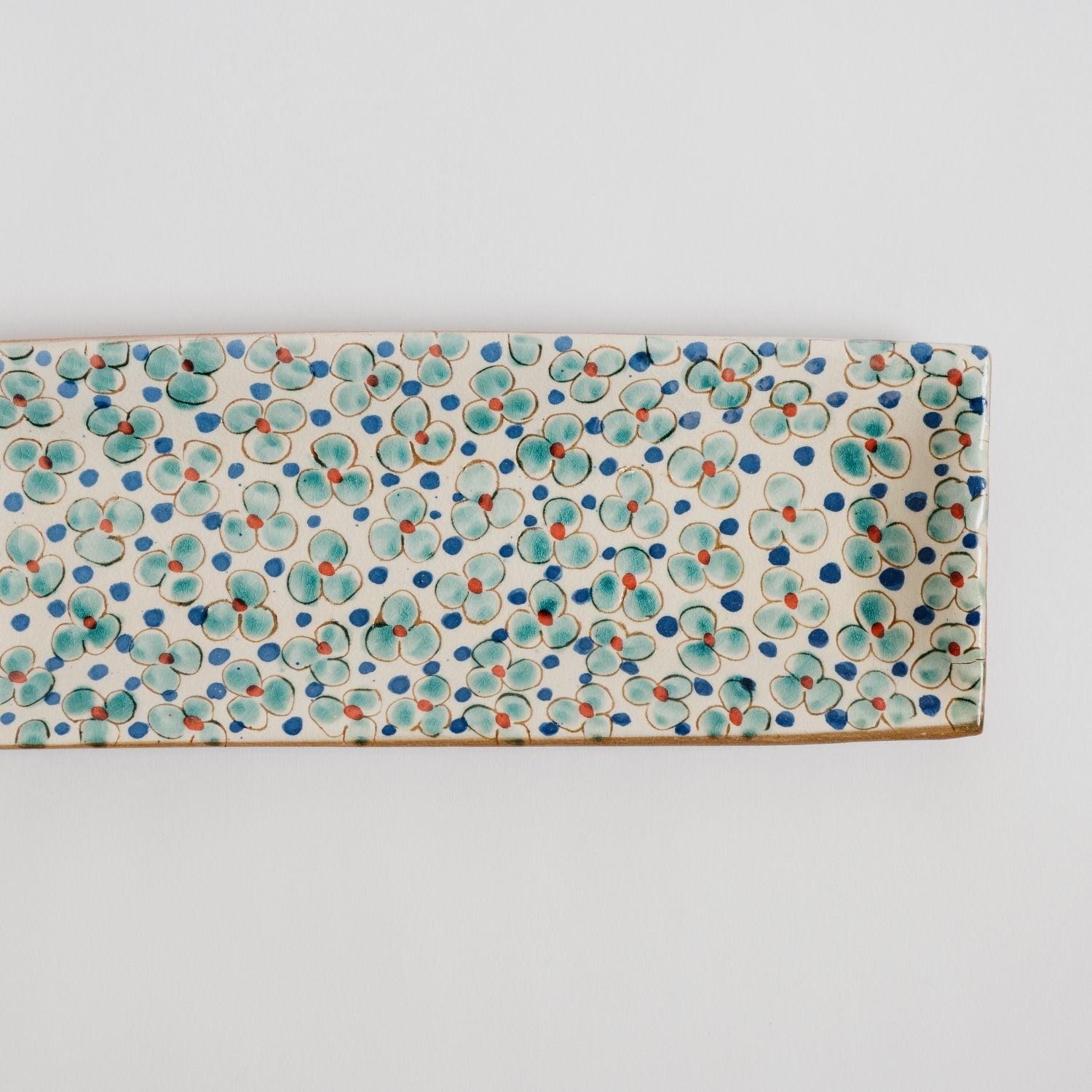 Long Blooms Ceramic Tray