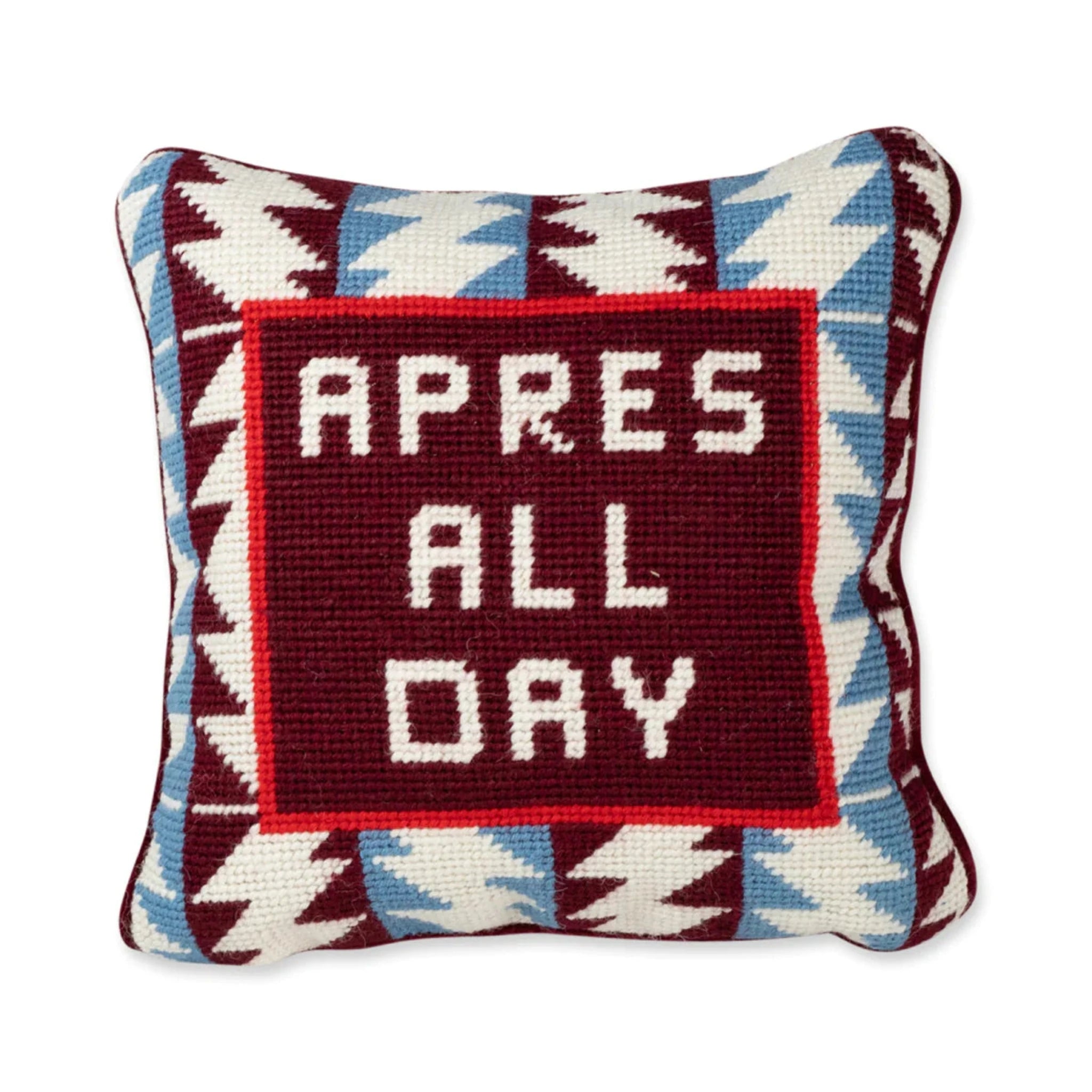 APRES SKI NEEDLEPOINT PILLOW