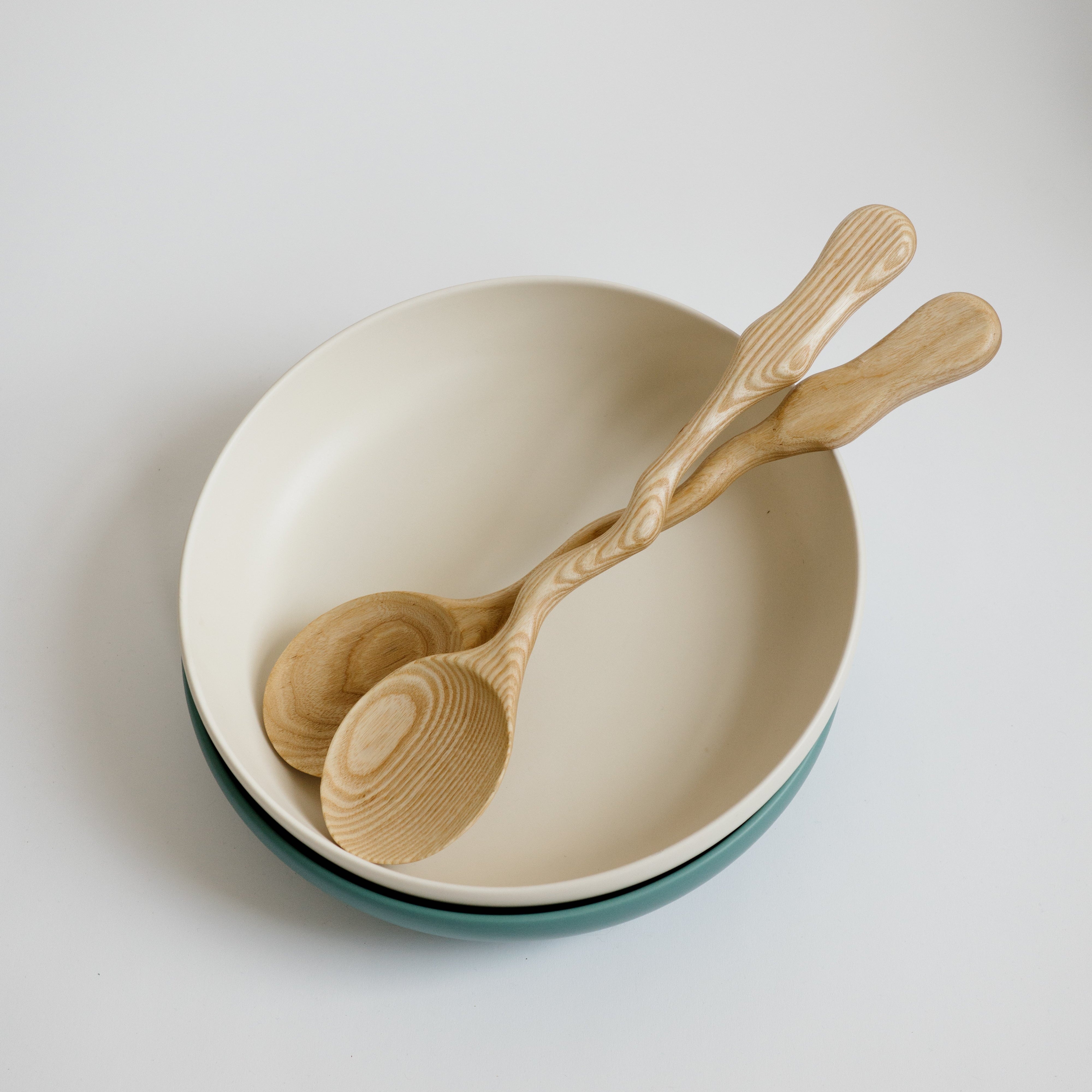 Curvy Salad Serving Set | Ash