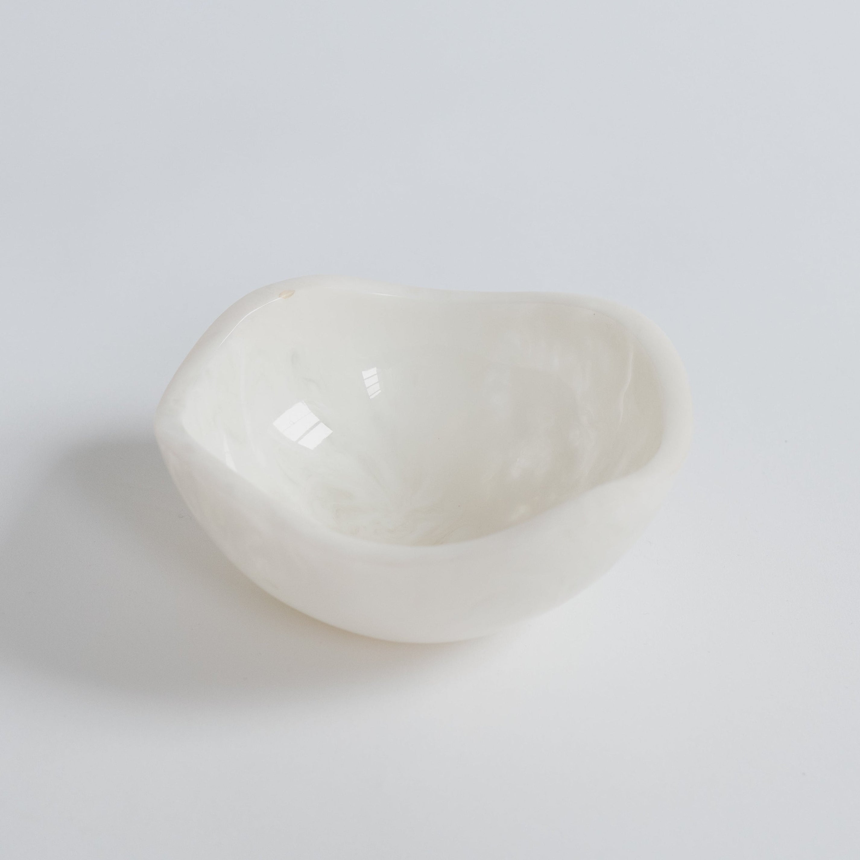 Hand Poured Resin Small Bowl - Glossy Finish in White