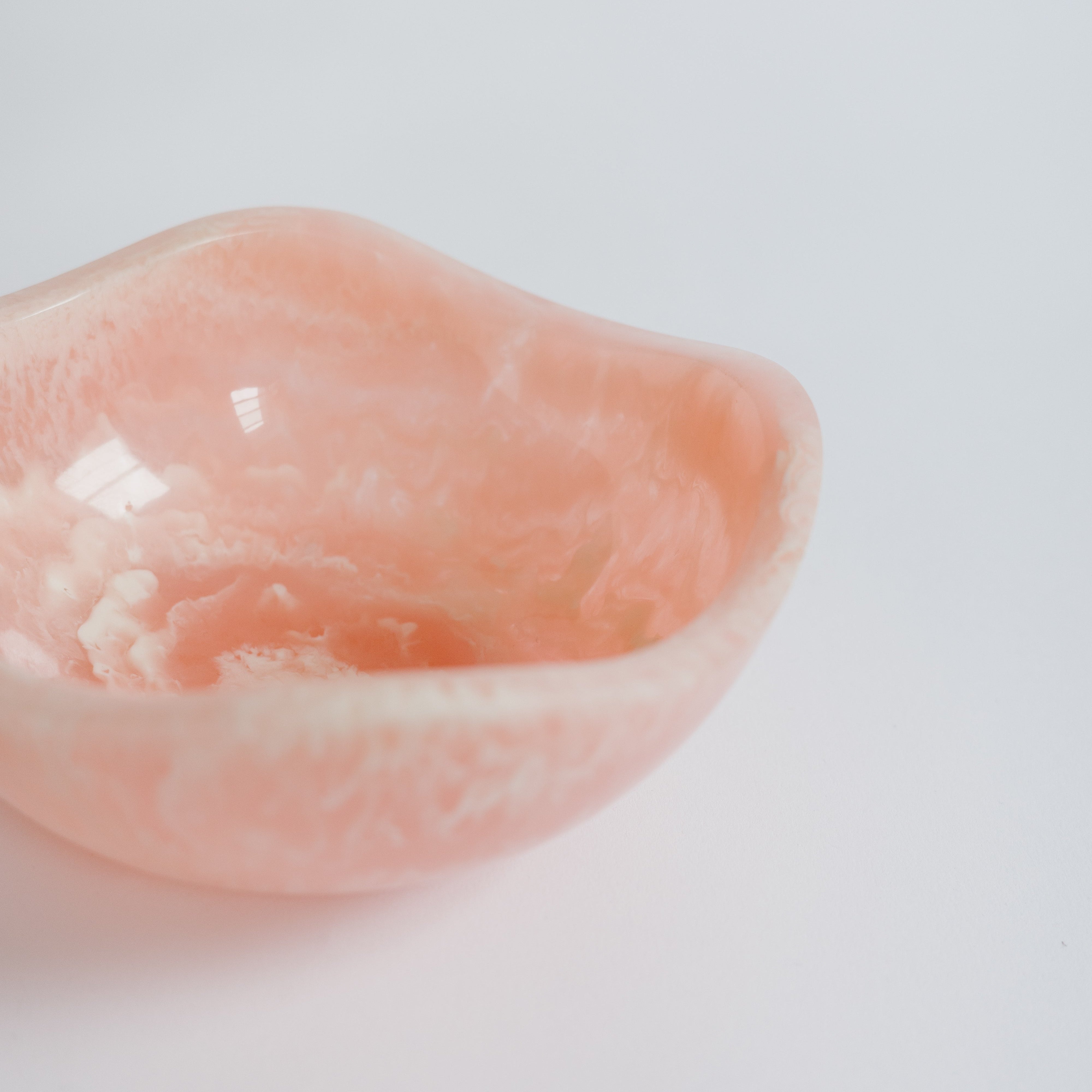 Hand Poured Resin Small Bowl - Glossy Finish in Pink