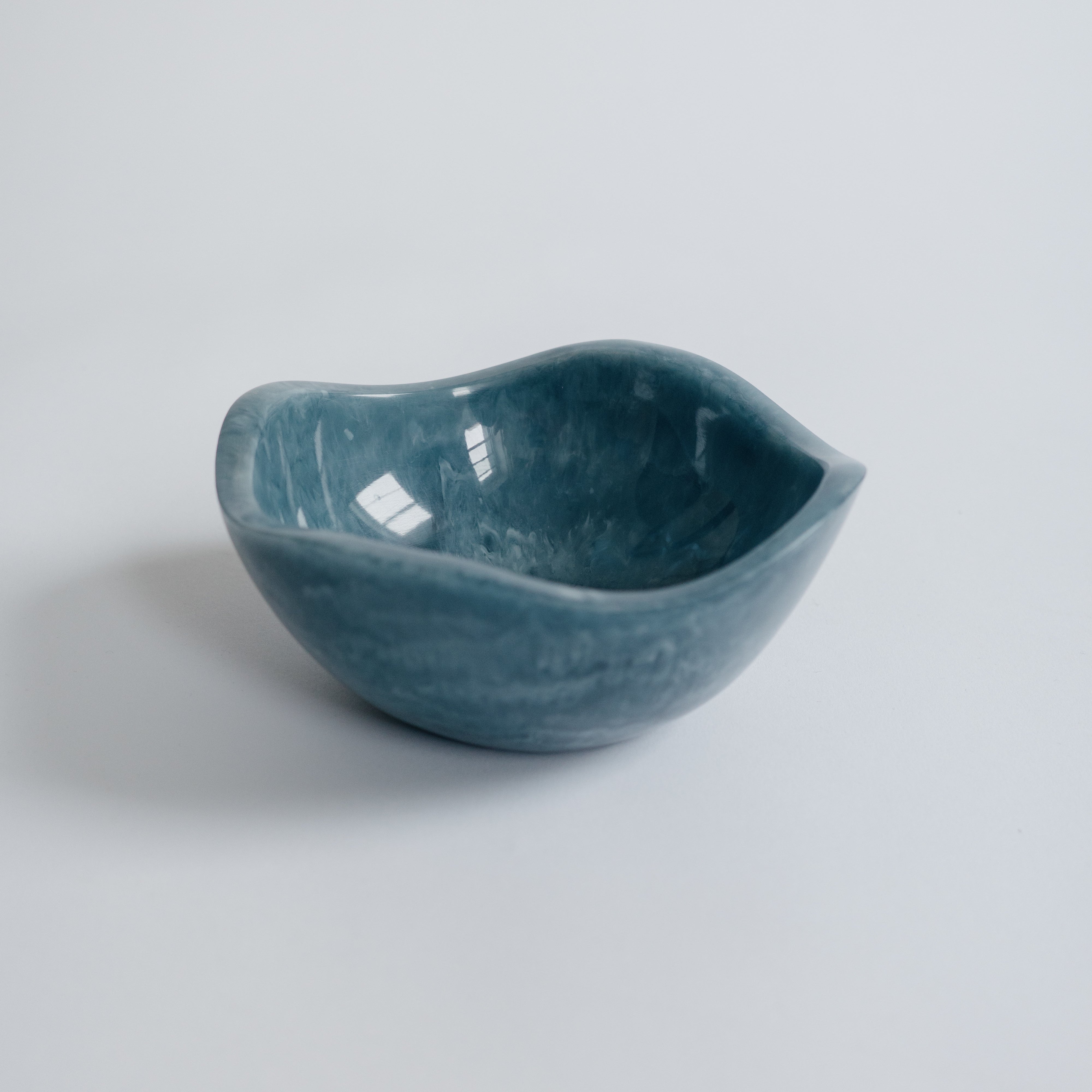 Hand Poured Resin Small Bowl - Glossy Finish in Indigo