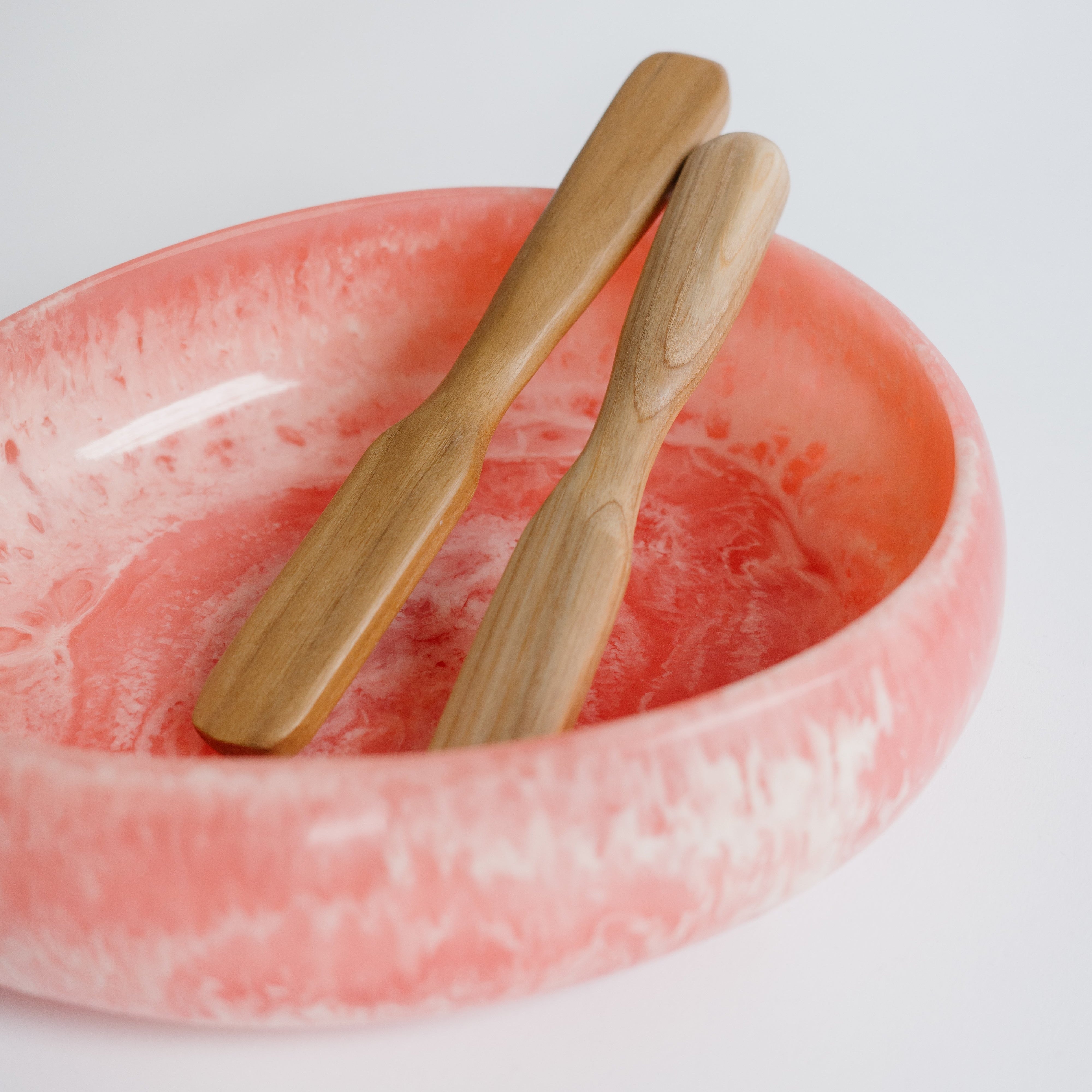 Pink Resin Serving Bowl in Glossy Finish