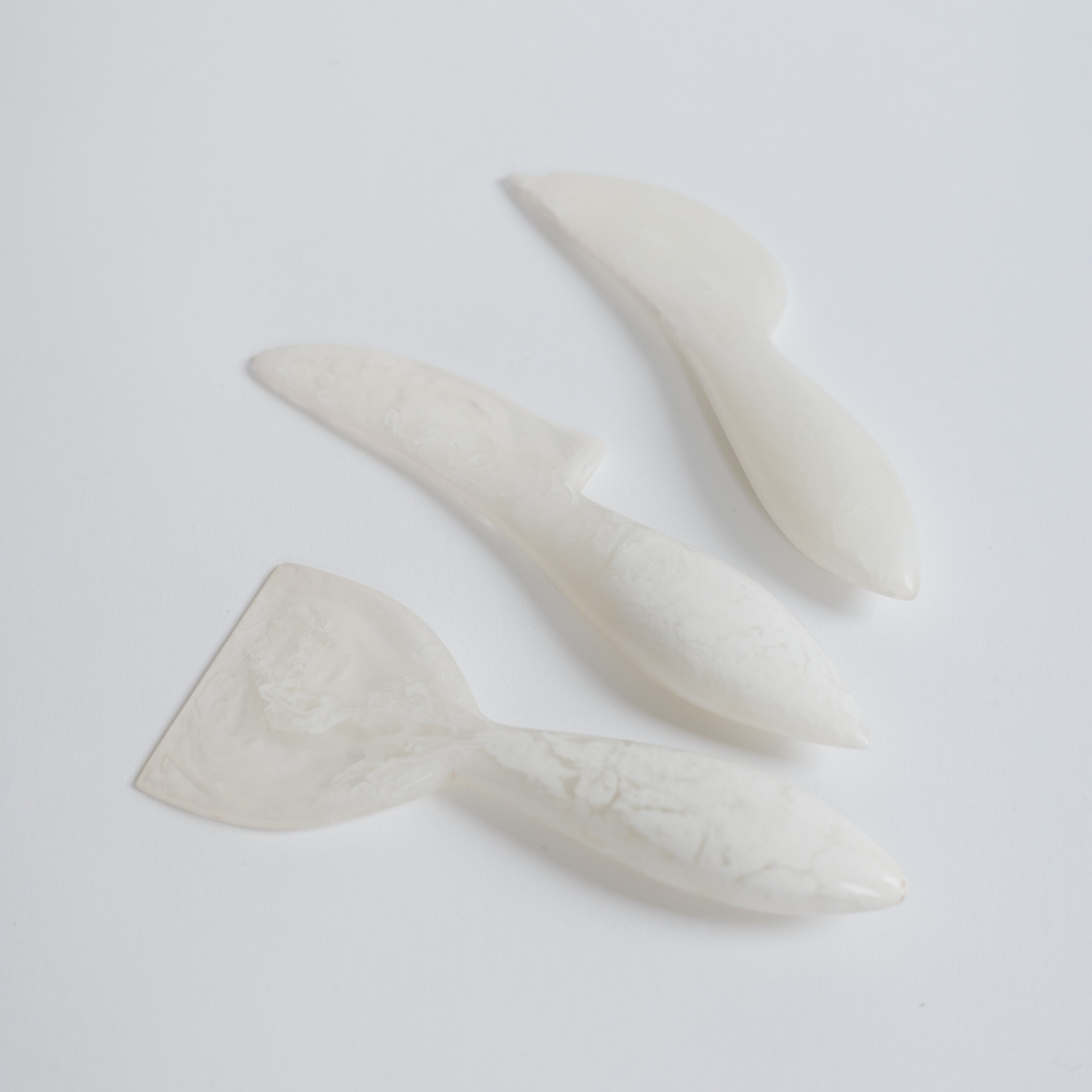 3-Piece Cheese Knives Set - Resin in White