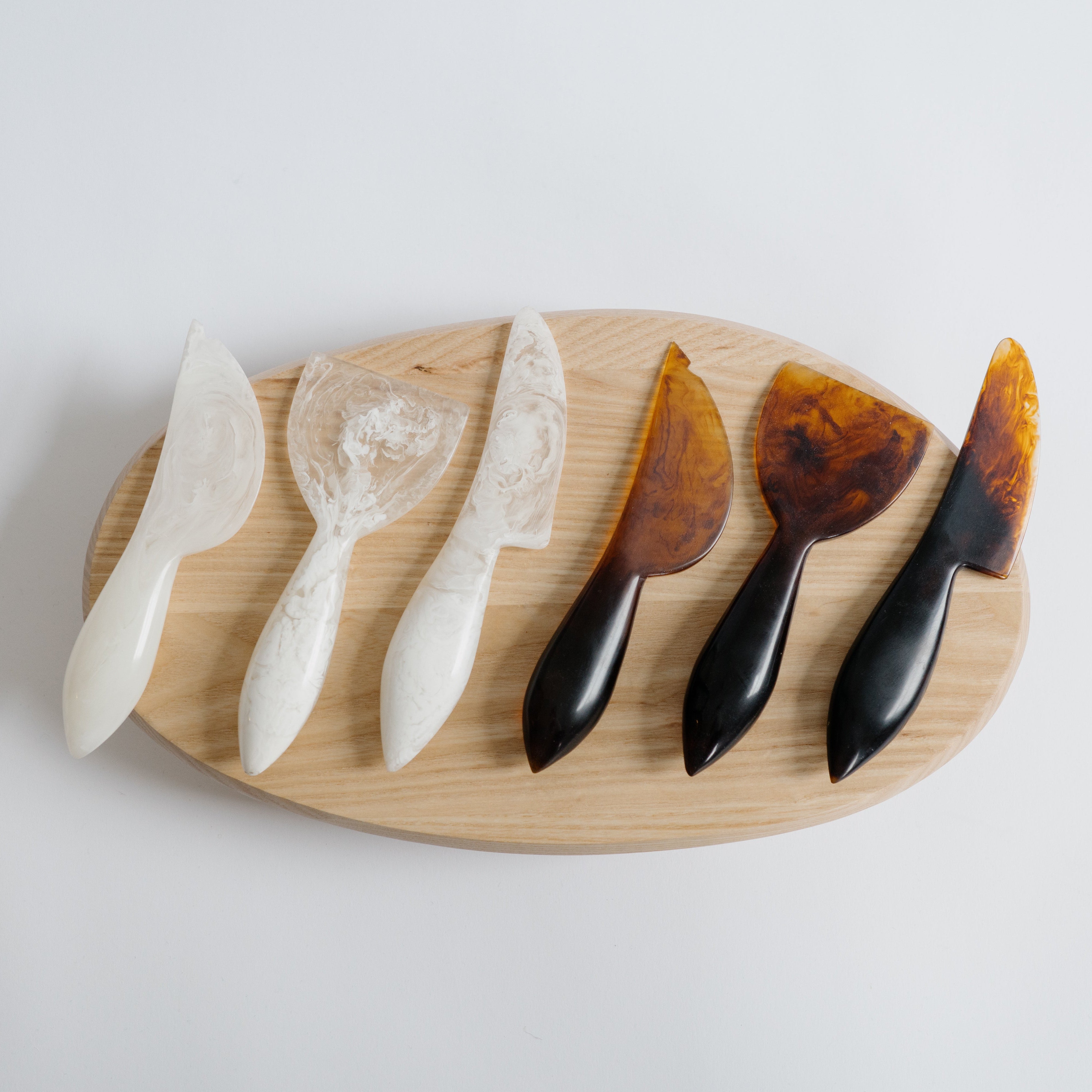 3-Piece Cheese Knives Set - Resin in White
