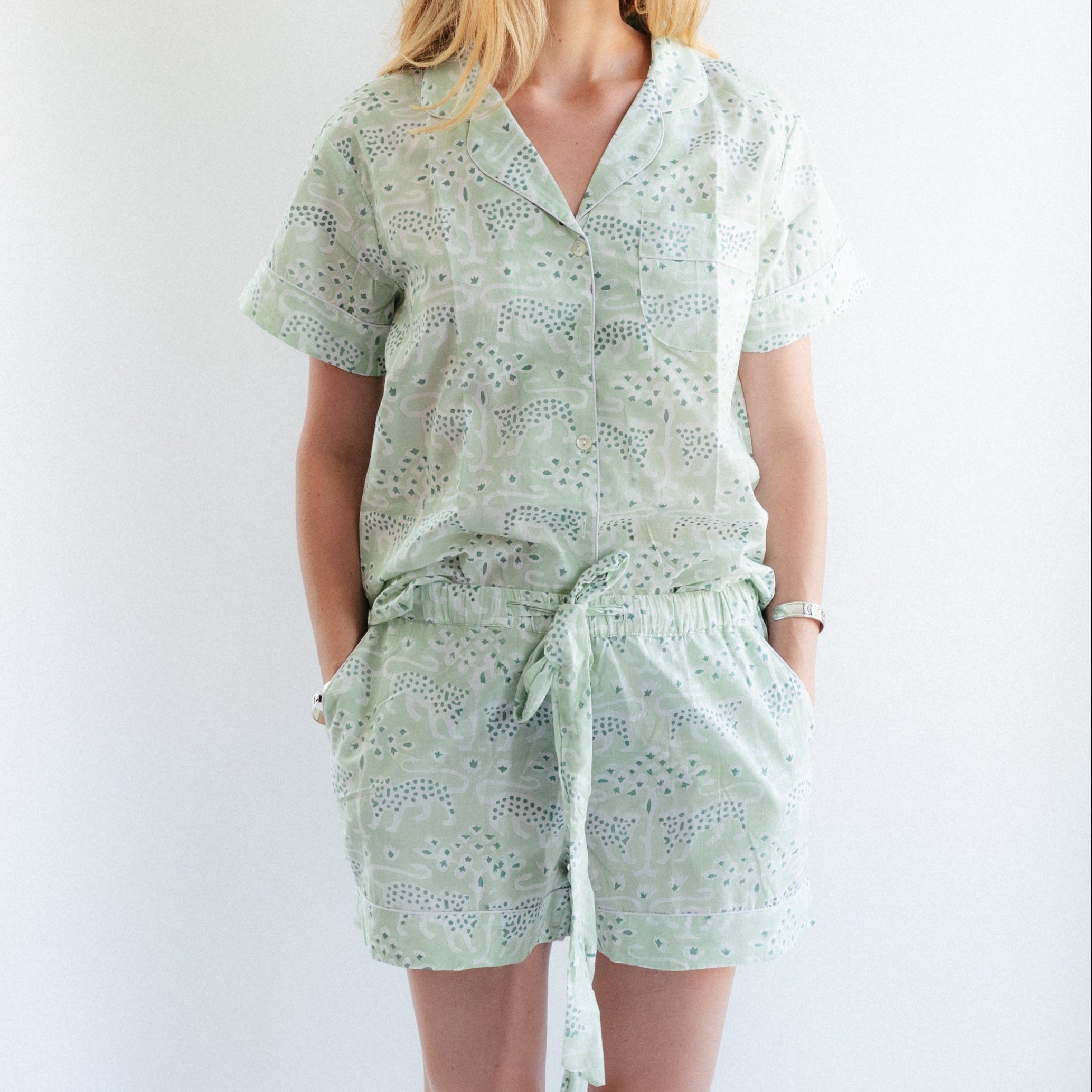 Short PJ Set - Green Tiger