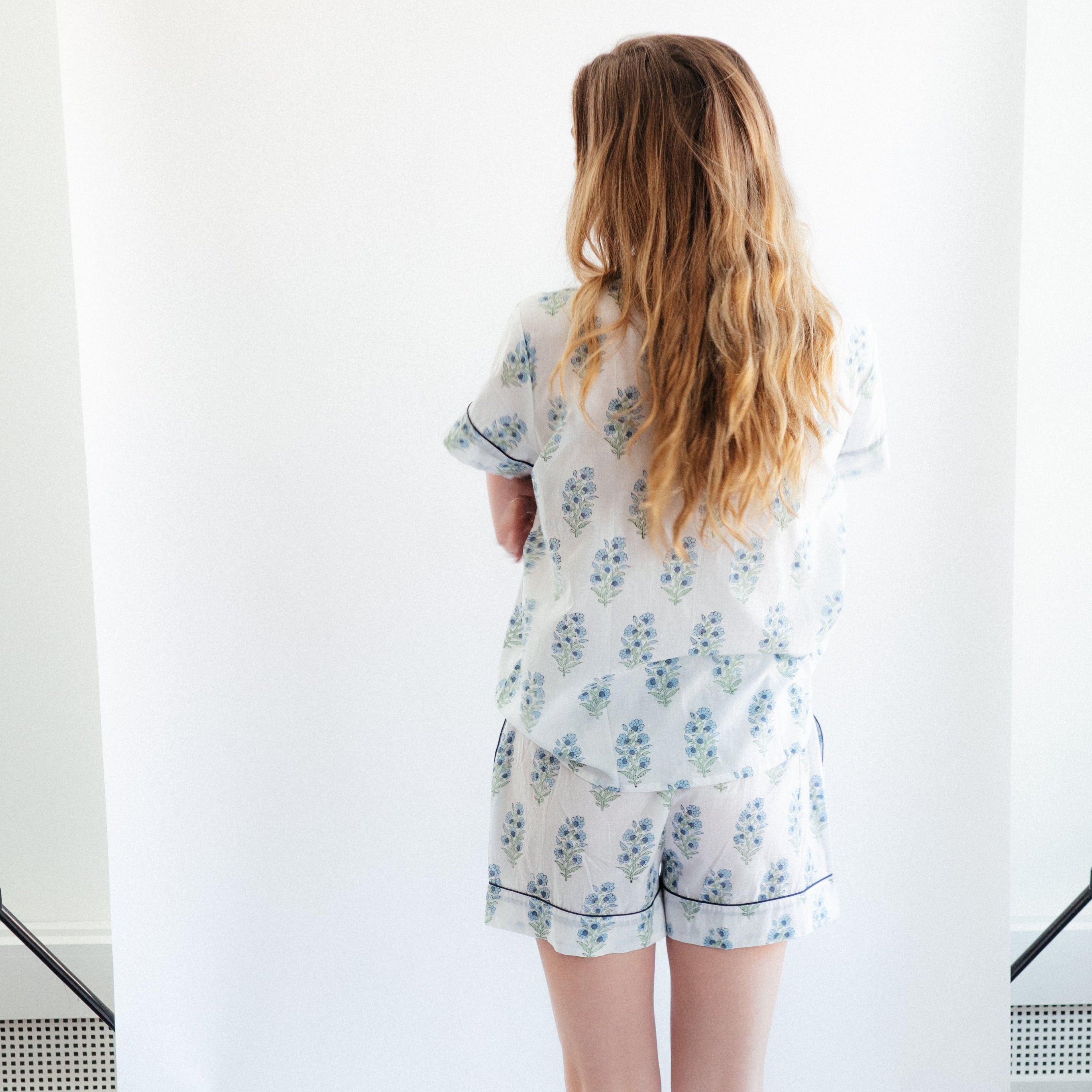 Short PJ Set - White/Blue/Green