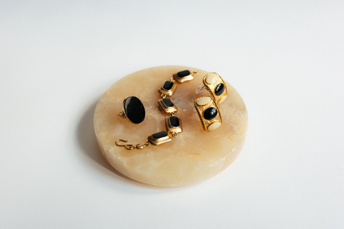 Vintage Large Black Cocktail Ring (Vendome)
