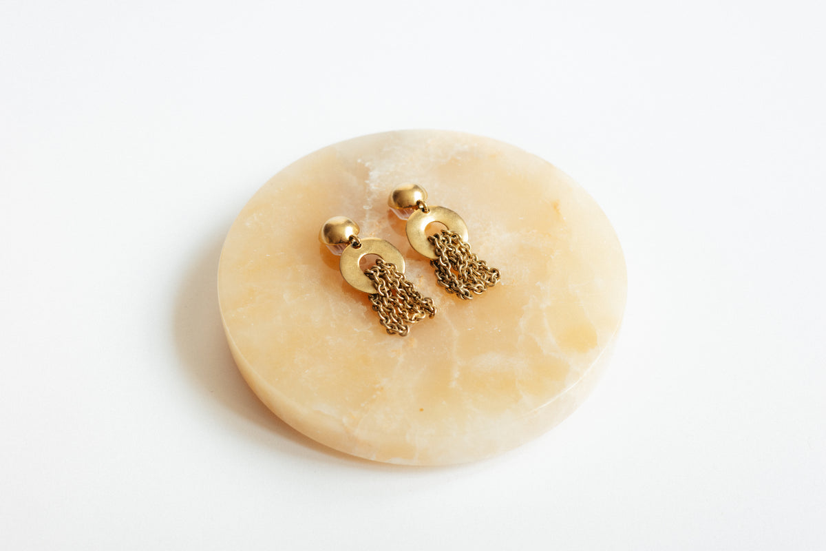 Vintage Chain Dangle Earrings (Erwin Pearl)