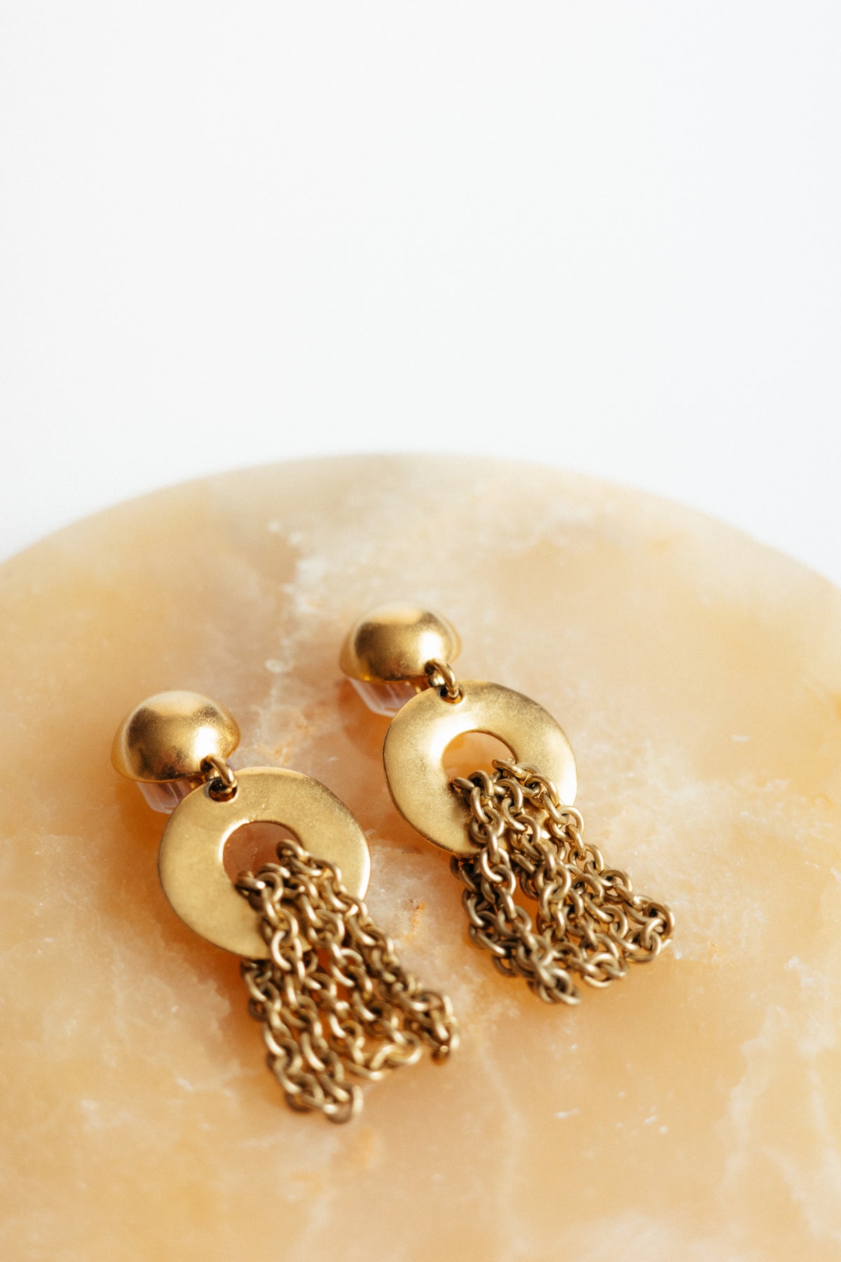 Vintage Chain Dangle Earrings (Erwin Pearl)