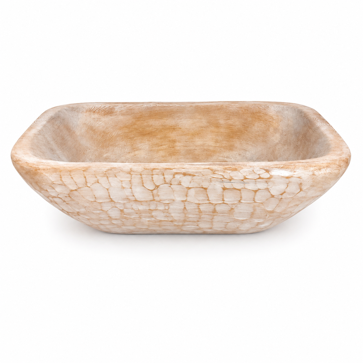 Whitened Trough Bowl | Cedar