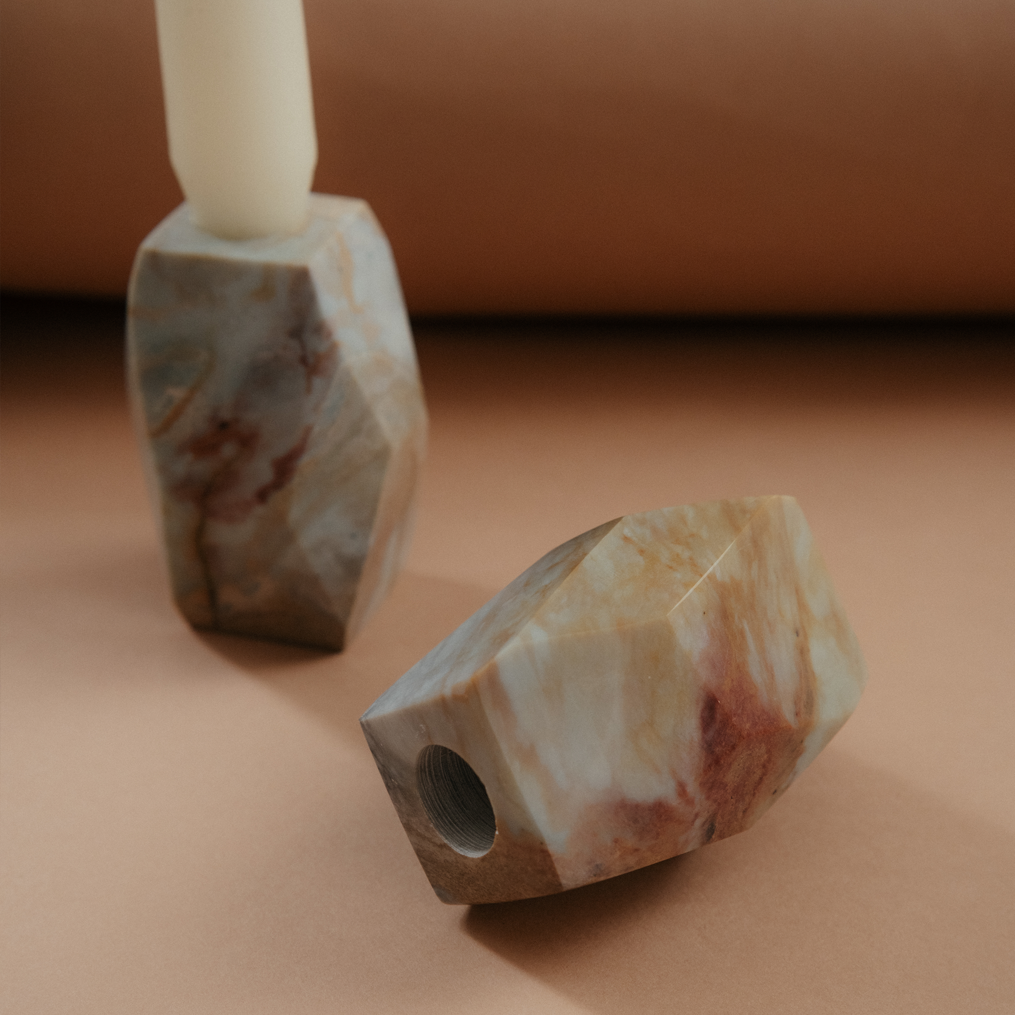 Gemstone Candle Holder - Soapstone
