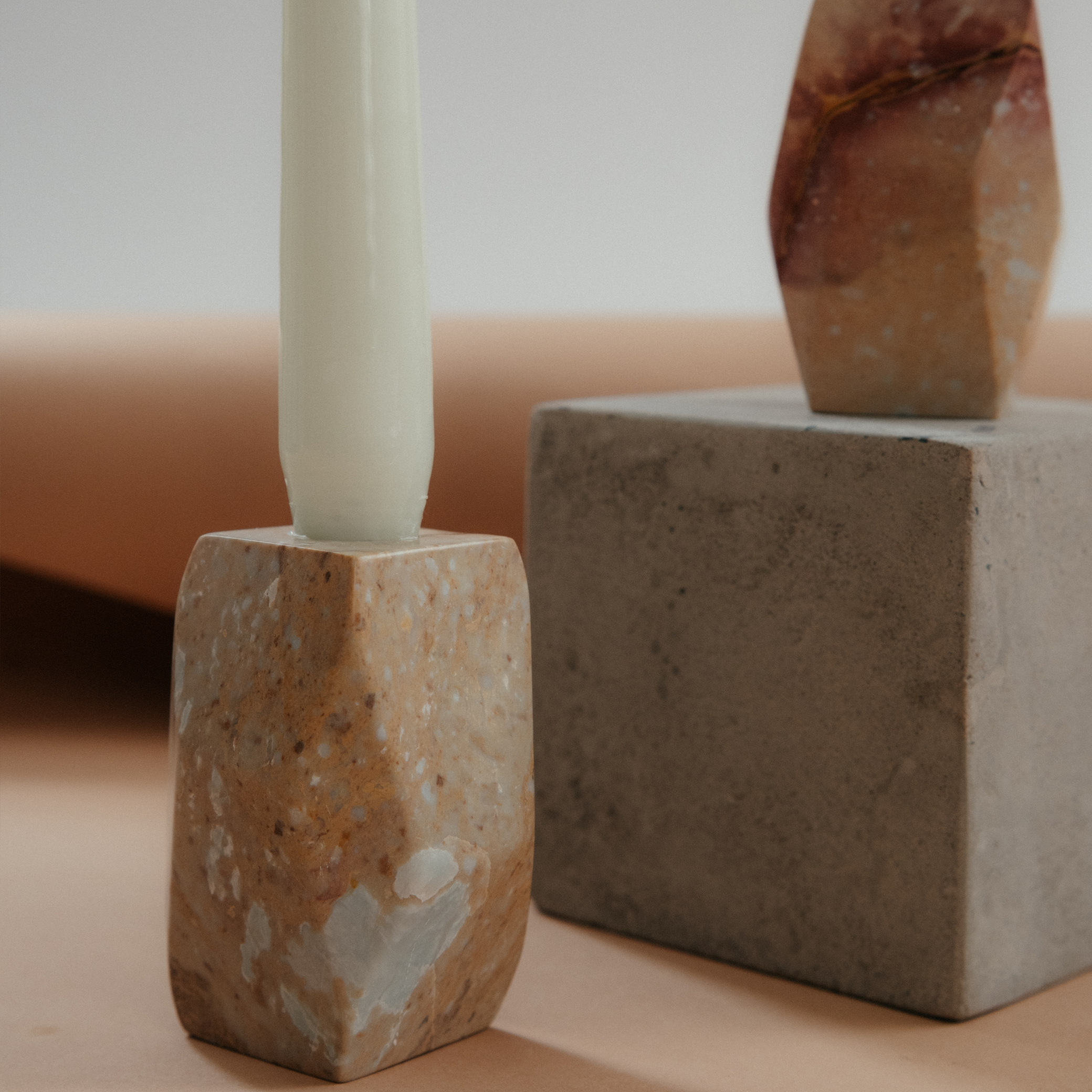 Gemstone Candle Holder - Soapstone