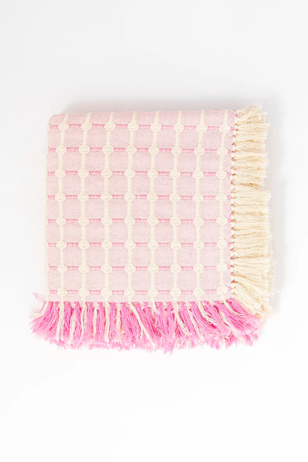 Hopsack Hand Finished Tablecloth | Bazooka Pink
