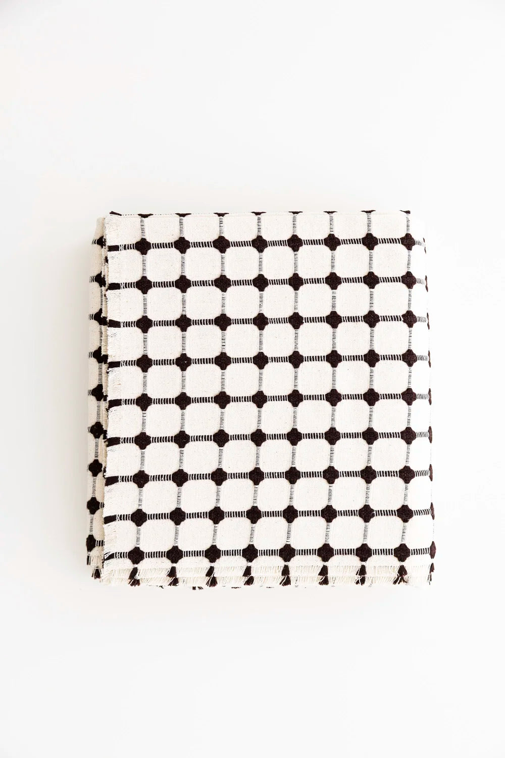 Wicker Simple Fringe Tablecloth | Espresso