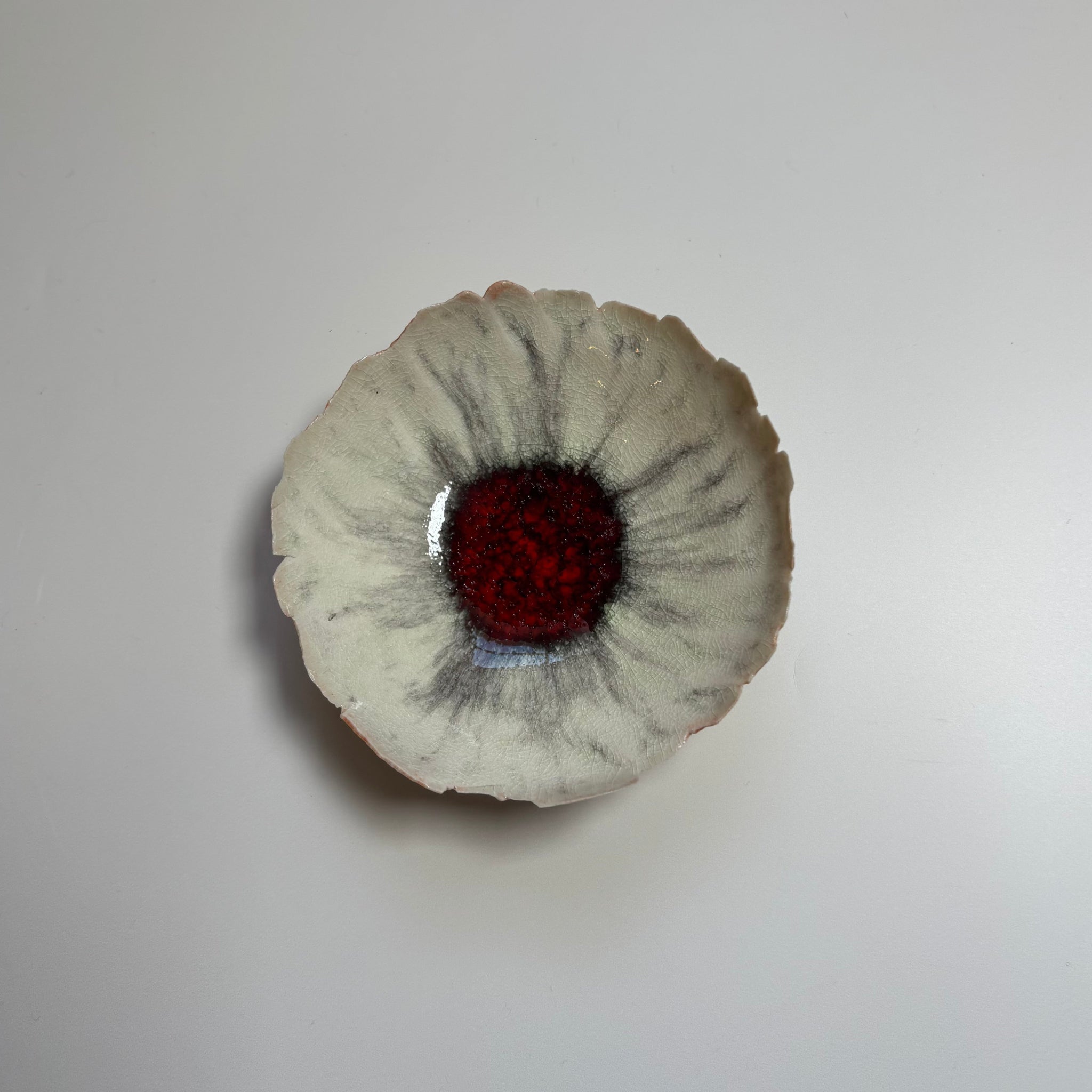 Torn Eggshell Dish | Crackle Ruby Pool