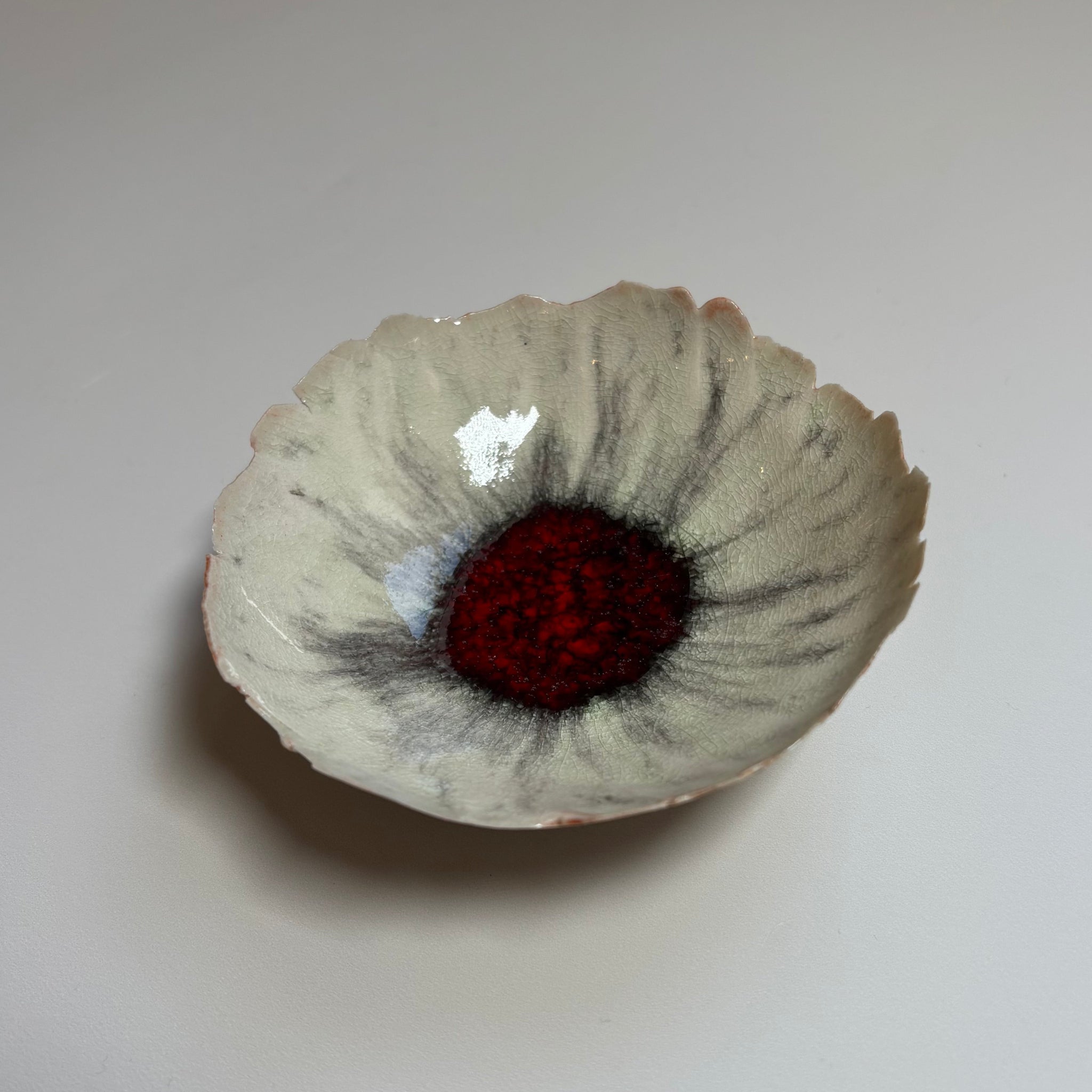 Torn Eggshell Dish | Crackle Ruby Pool