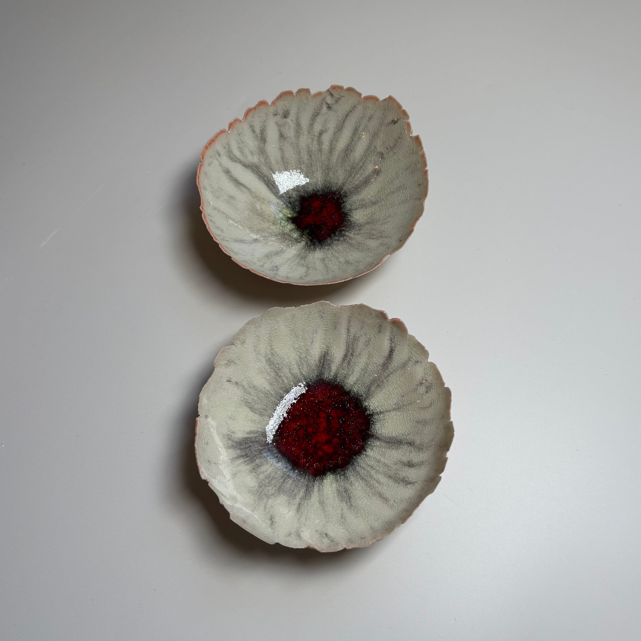 Torn Eggshell Dish | Crackle Ruby Pool