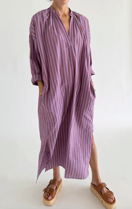 Long Caftan - Viola Stripe