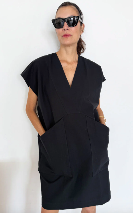 Diagonal Pocket Tunic - Black