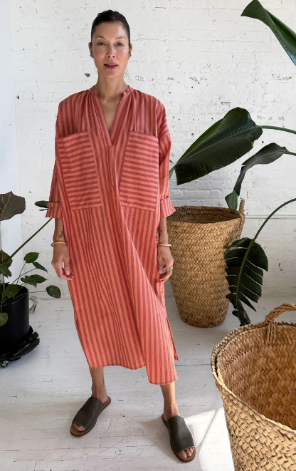 Two Pocket Caftan - Coral