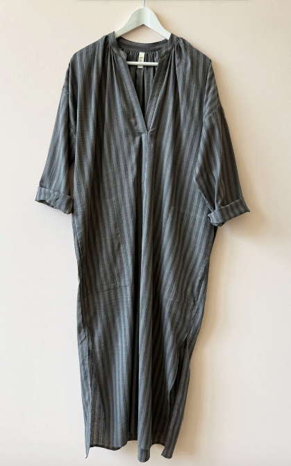 Long Caftan - Grey Stripe