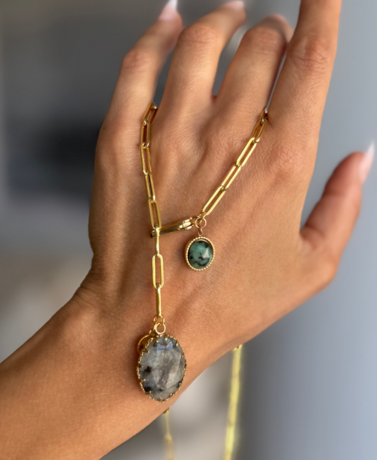 Labradorite and Ruby Zoisite Necklace