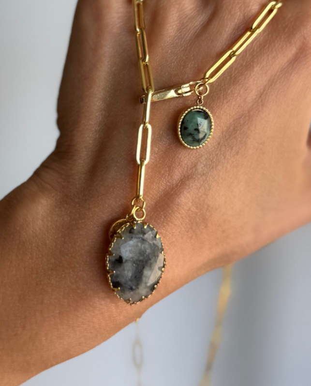Labradorite and Ruby Zoisite Necklace