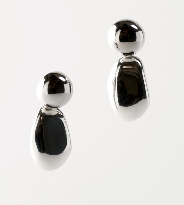 Sterling Silver Pebble Earrings