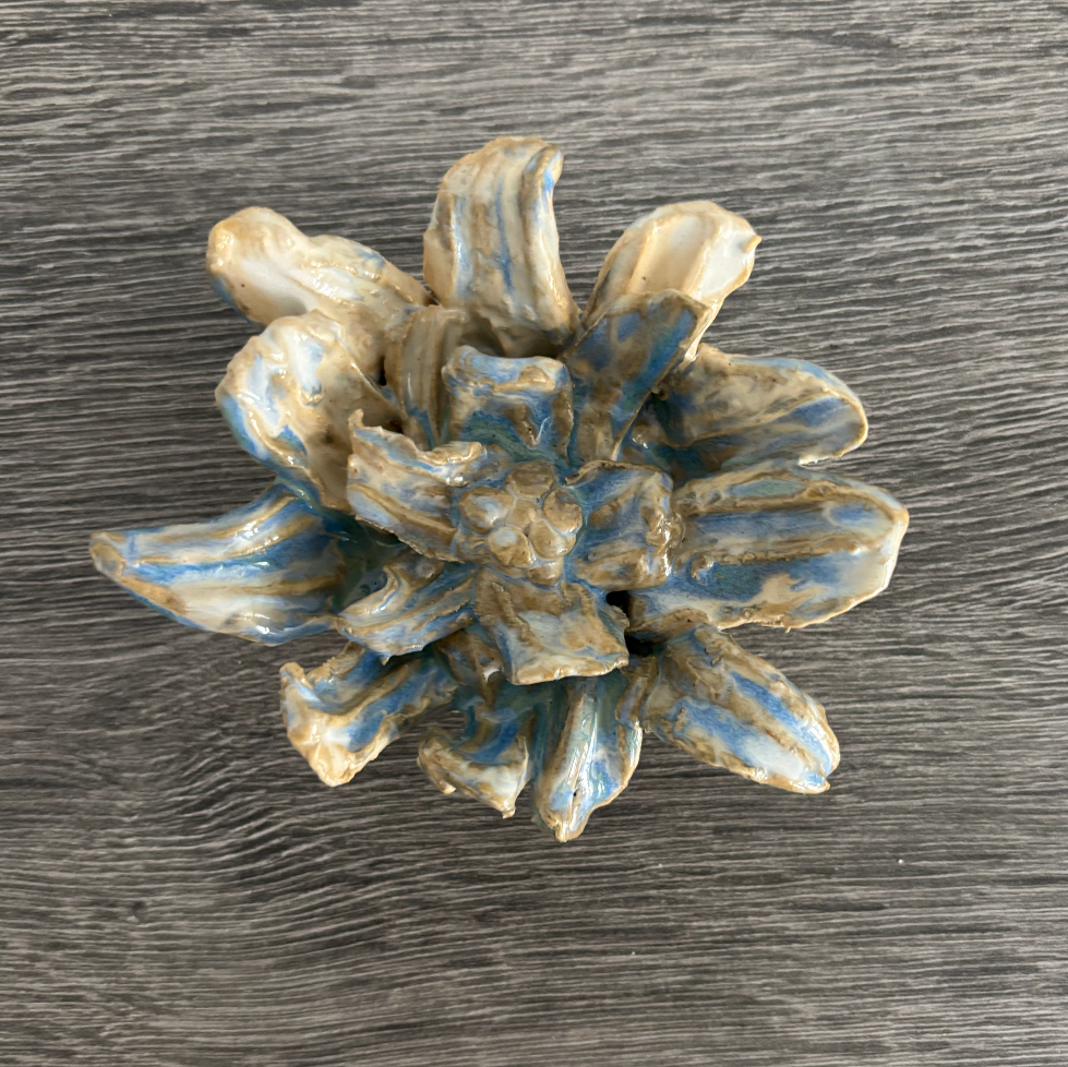 Ceramic blue flower