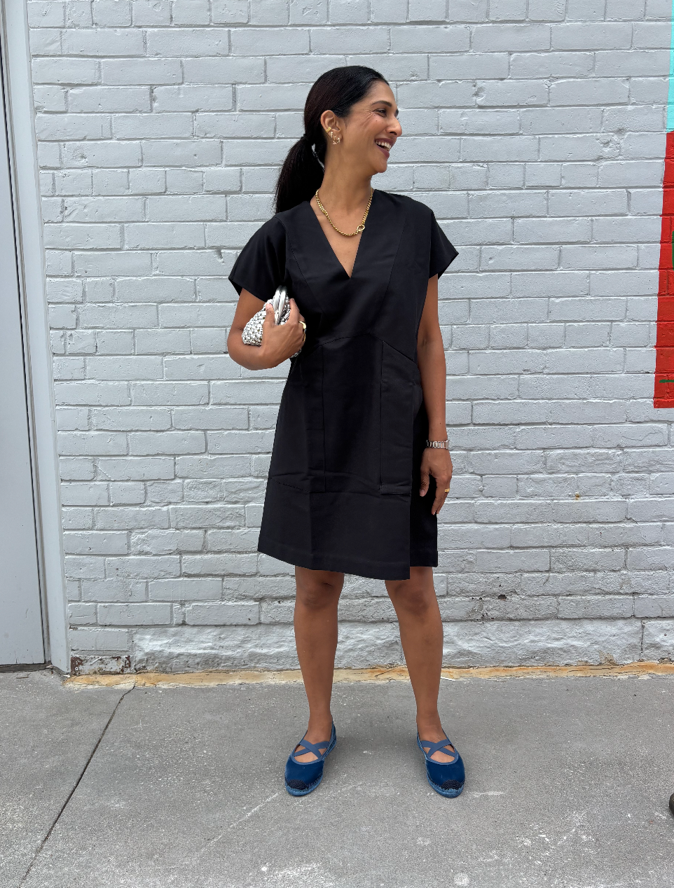 Diagonal Pocket Tunic - Black