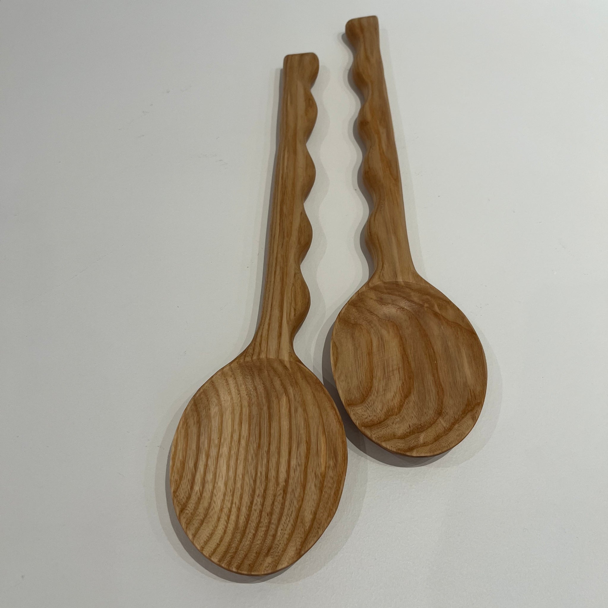 Ribbed Salad Serving Set | Ash