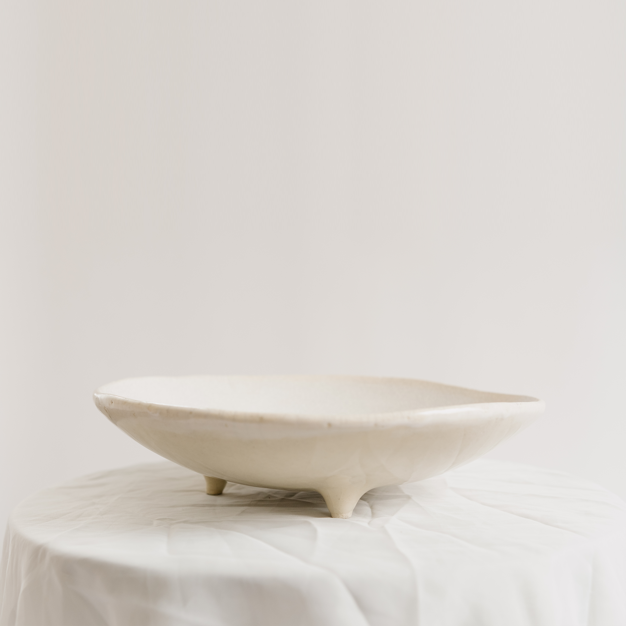 Large Footed Crackle Plate