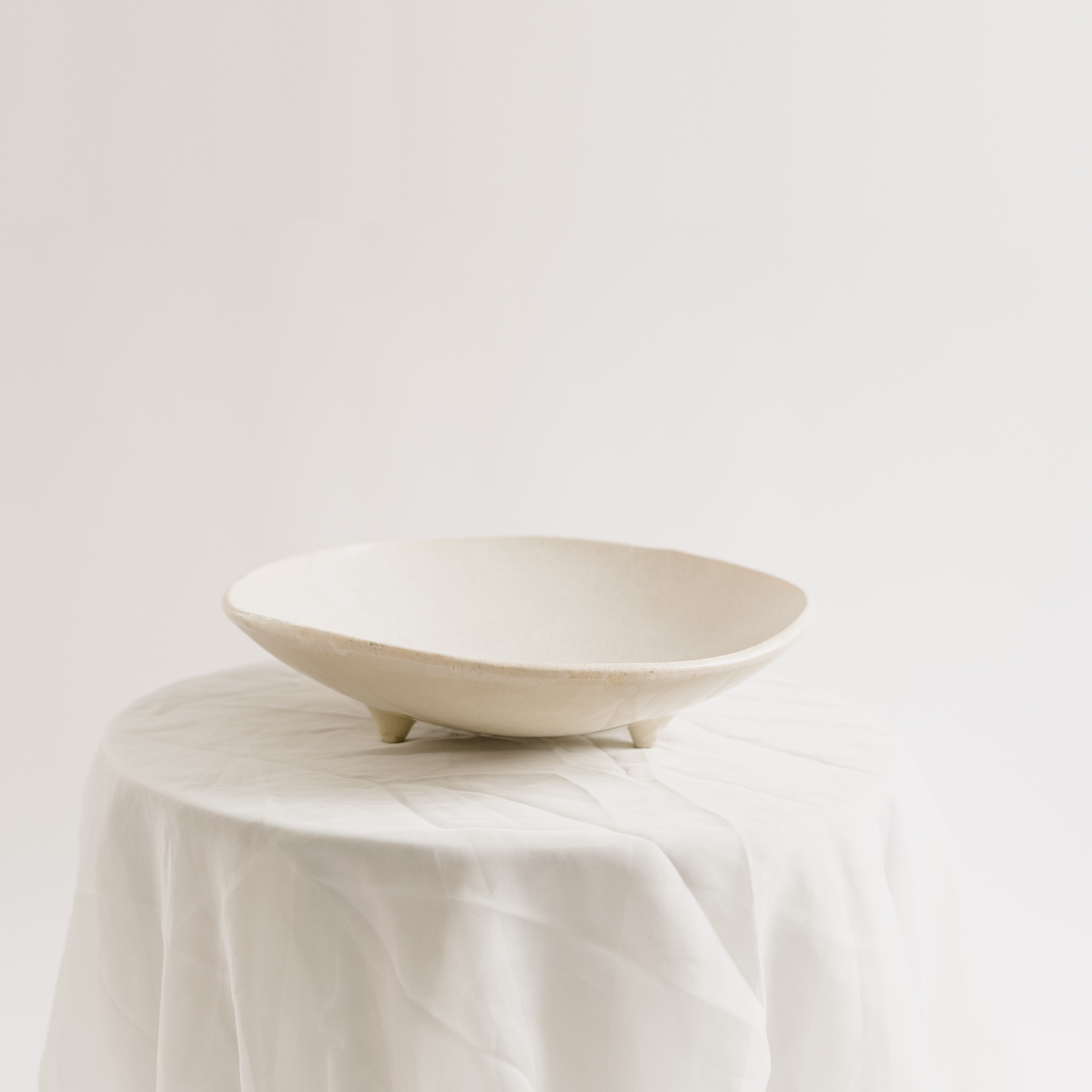 Large Footed Crackle Plate
