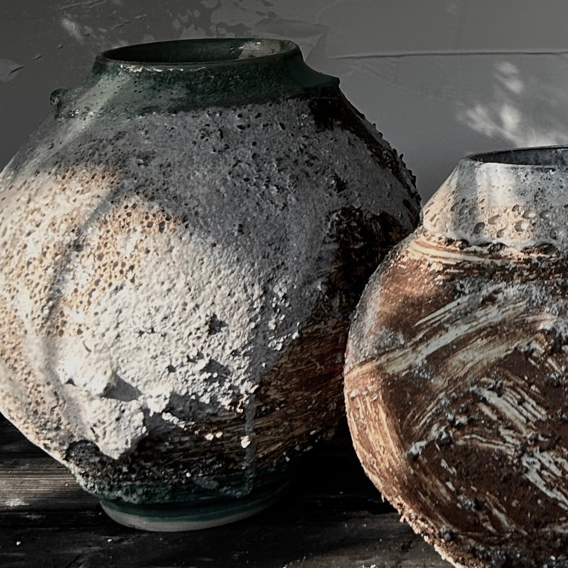 Volcanic Glaze Texture Vase | Teal