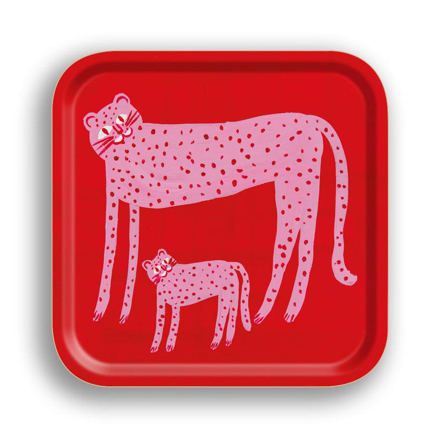 Two Cheetahs Small Square Tray