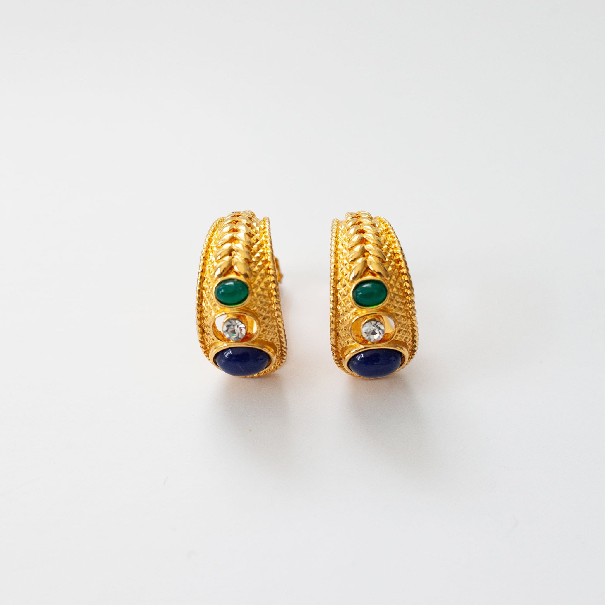 Vintage Caroline Herrera Cabachon Earrings