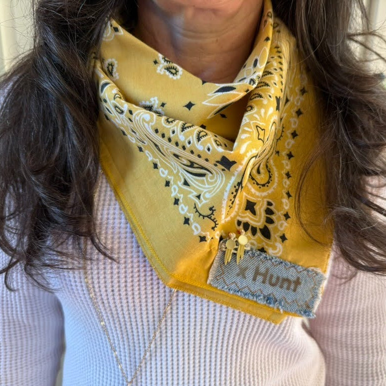 Bandana - Yellow Bird perched