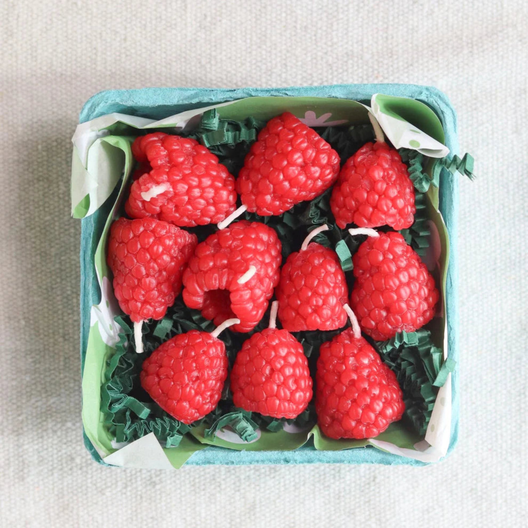 Beeswax Raspberry Birthday Candles | Set of 10