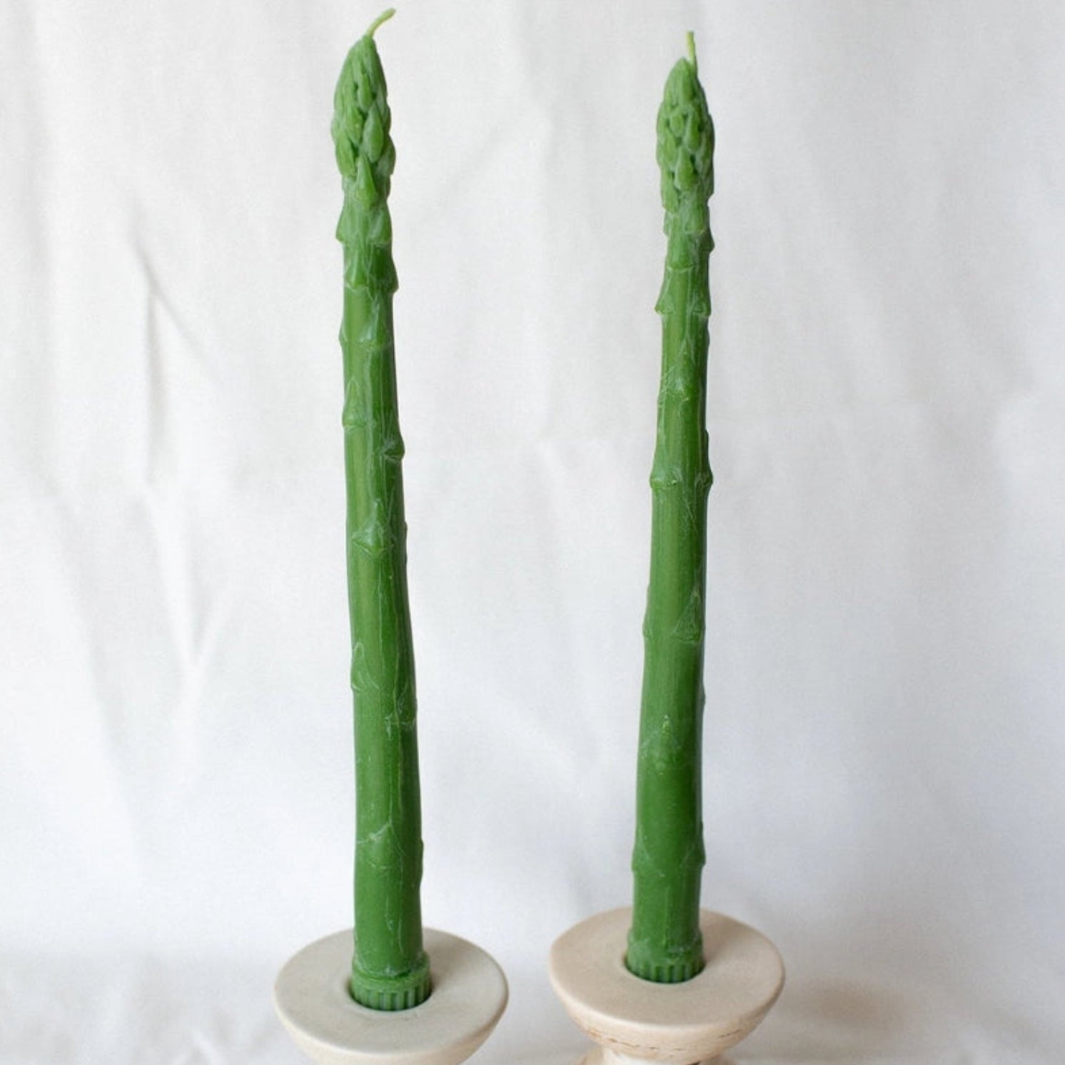 Beeswax Asparagus Taper Candle | Pair