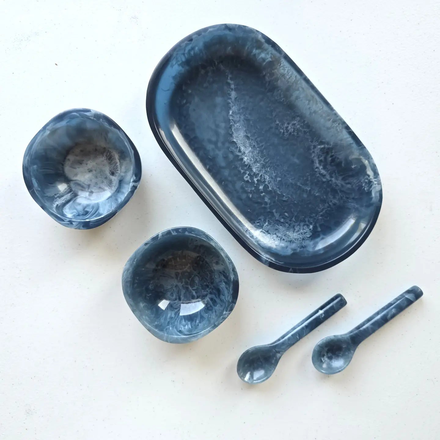 Small Serving Set - Resin in Indigo
