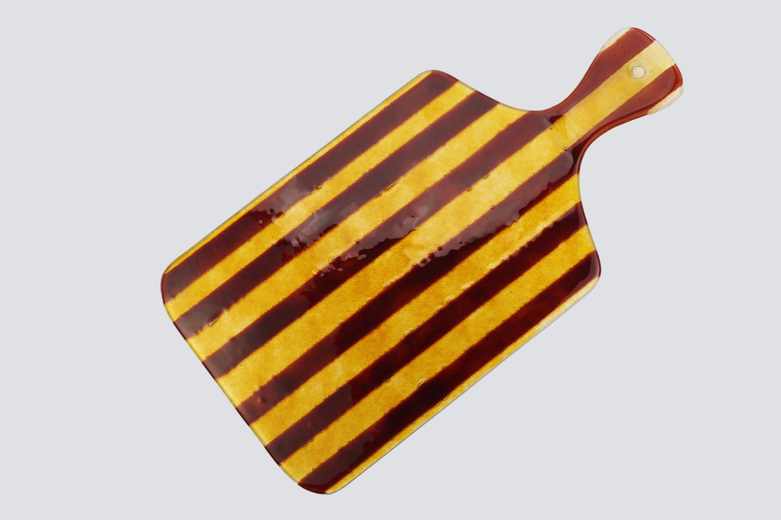 Artisano Platter Hand Large | Amber & Brown Stripes