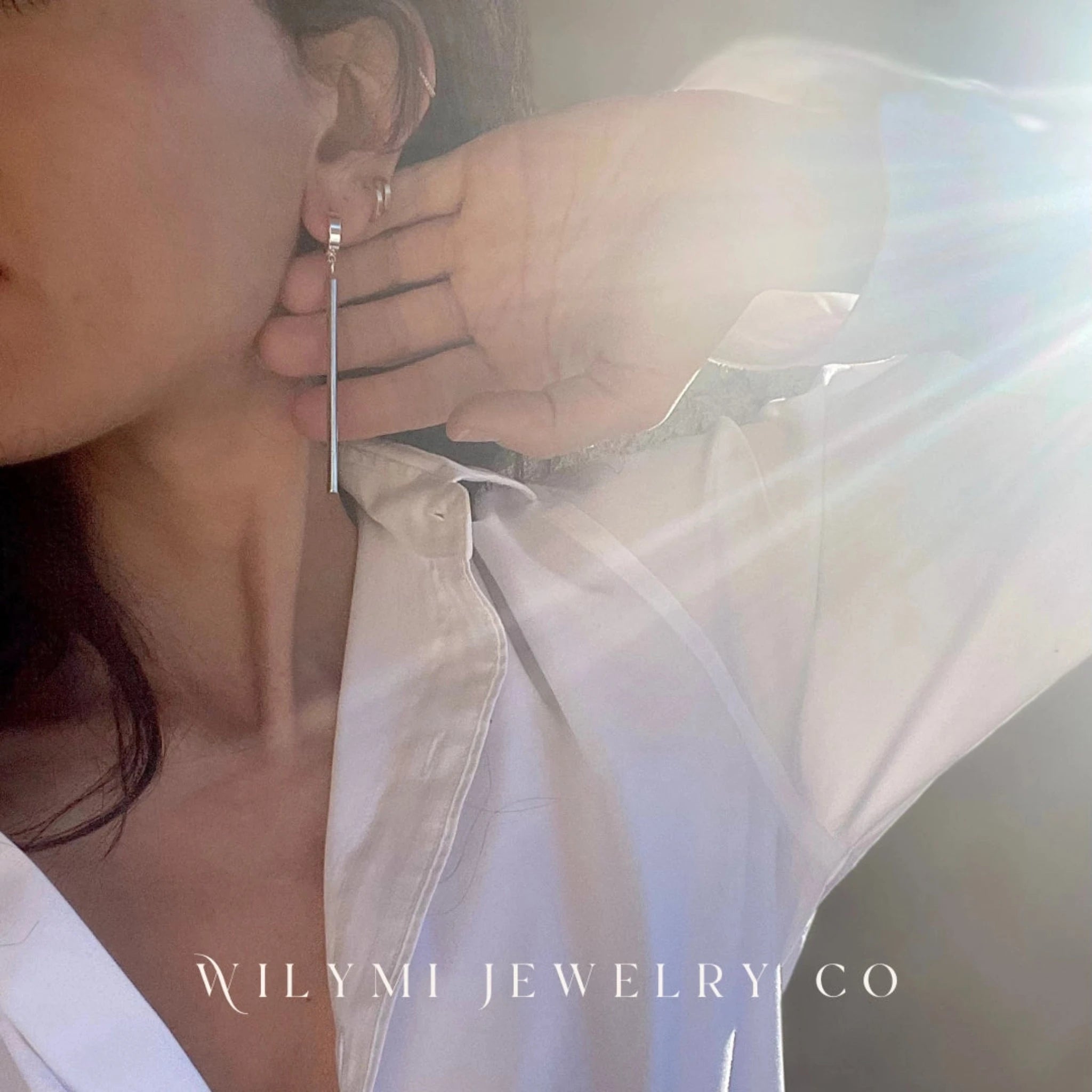 WILYMI Simple Silver Earrings