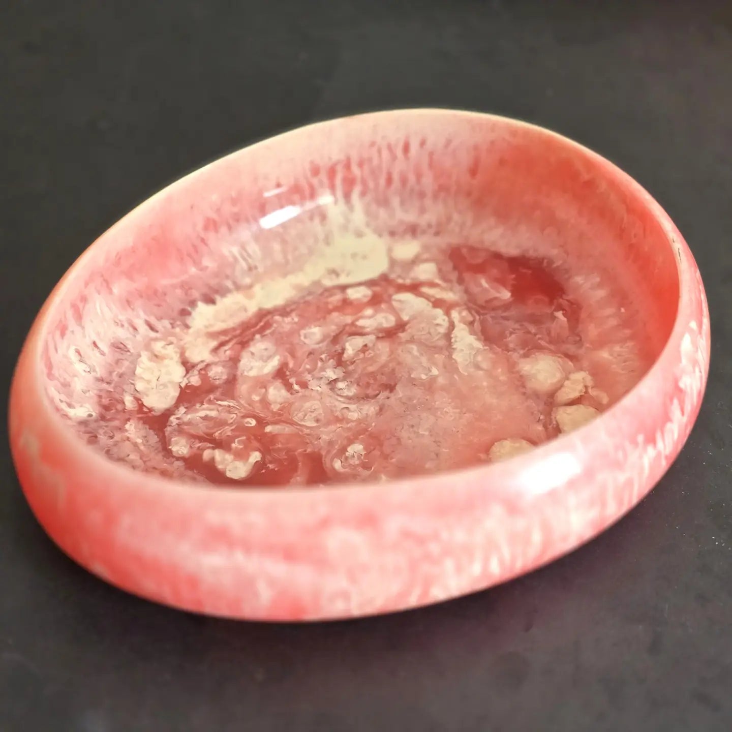 Pink Resin Serving Bowl in Glossy Finish