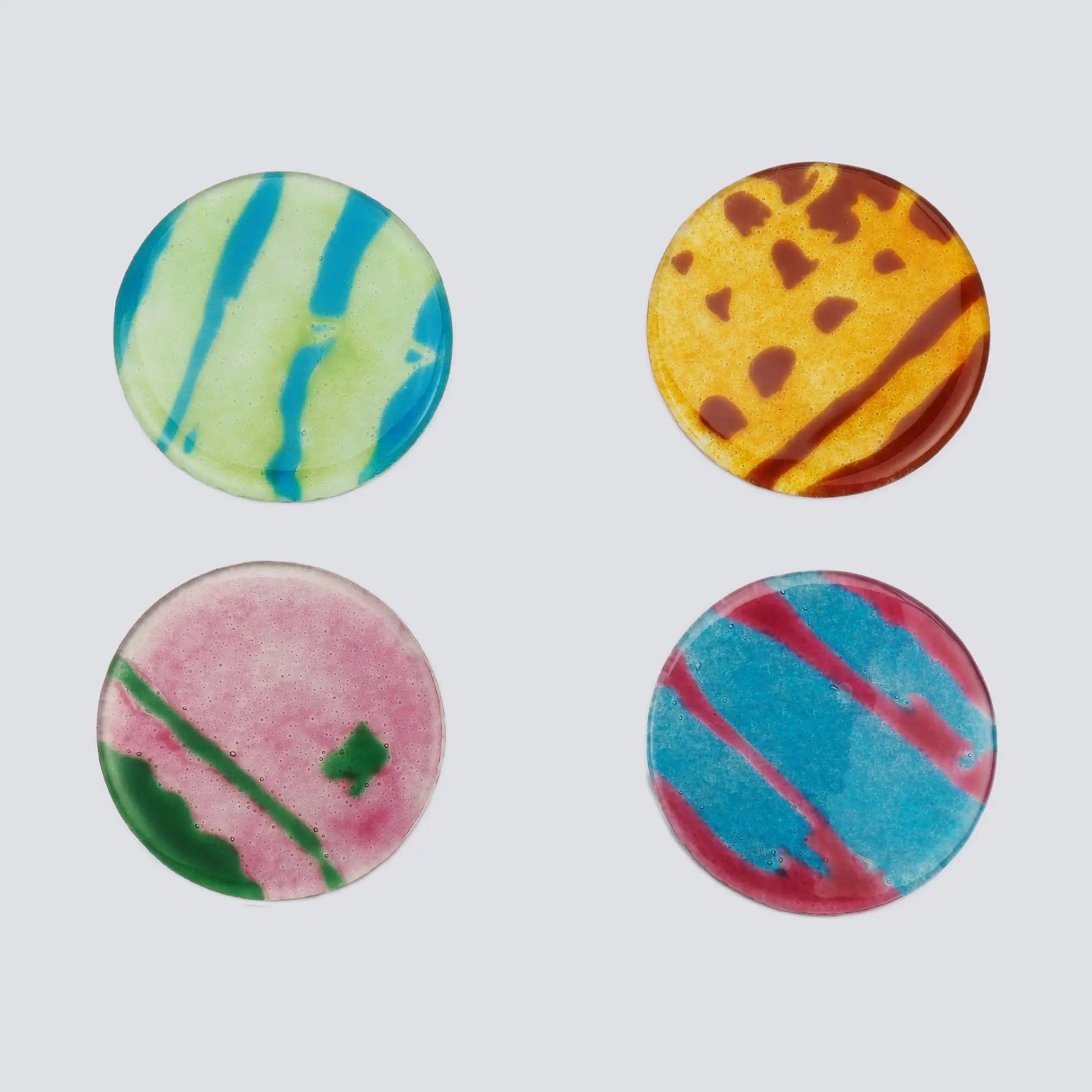 Multicolor Artisano Glass Coasters | Set of 4