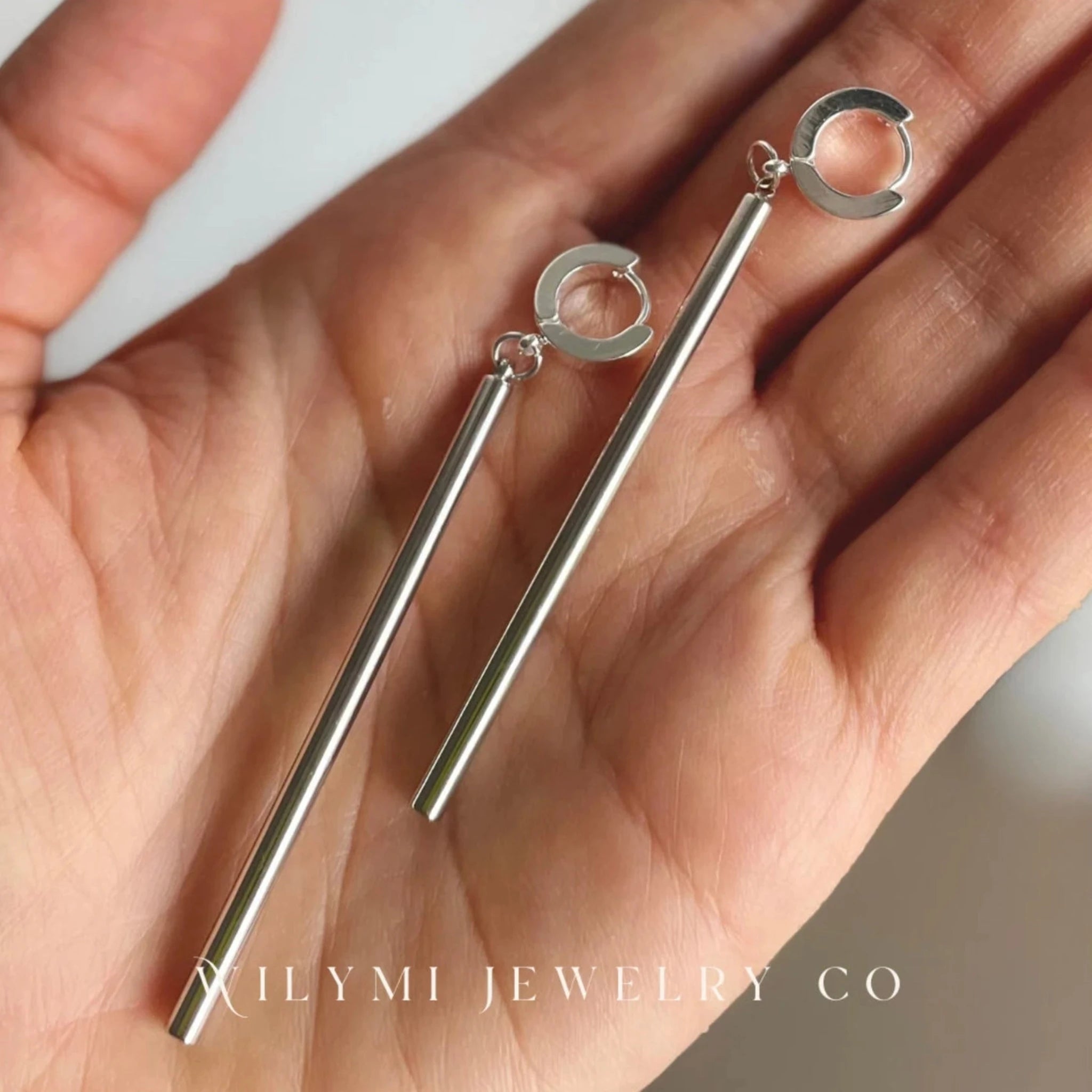 WILYMI Simple Silver Earrings