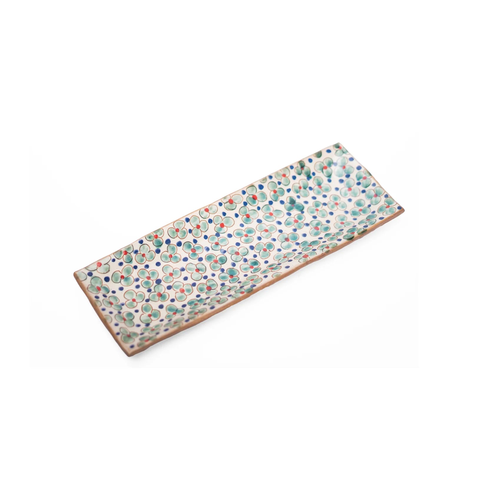 Long Blooms Ceramic Tray