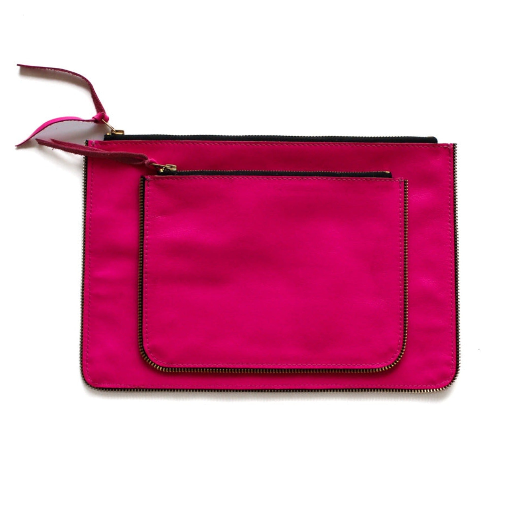 Leather Clutch - Pink Patent